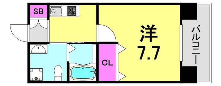 兵庫県神戸市灘区記田町5丁目(マンション)の賃貸物件の間取り