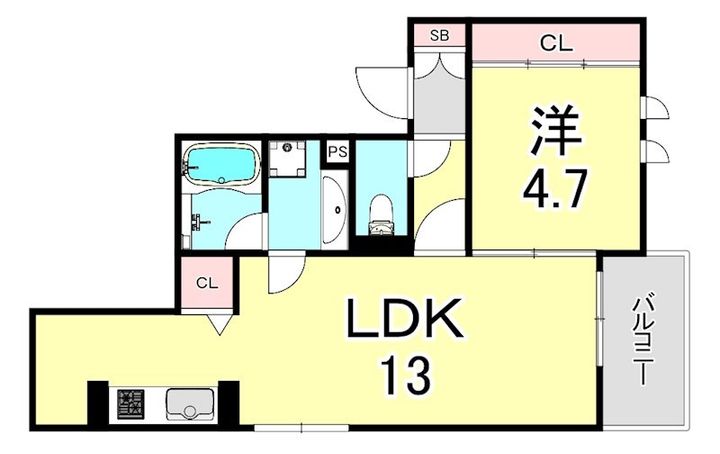 兵庫県西宮市大屋町(アパート)の賃貸物件の間取り