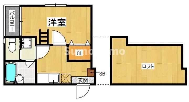 福岡県福岡市東区箱崎2丁目(アパート)の賃貸物件の間取り