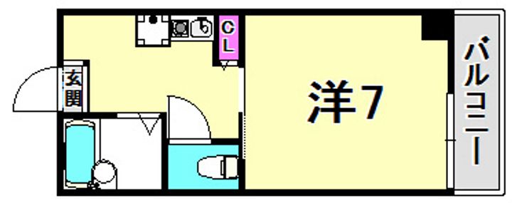 兵庫県西宮市下大市東町(マンション)の賃貸物件の間取り