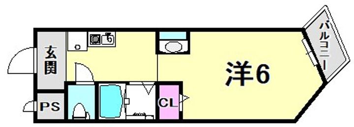 兵庫県西宮市鳴尾町3丁目(マンション)の賃貸物件の間取り