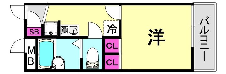 兵庫県宝塚市鹿塩1丁目(アパート)の賃貸物件の間取り