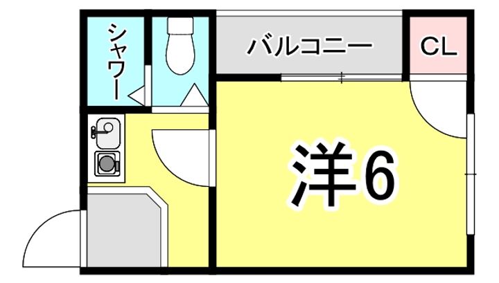 兵庫県西宮市石刎町(アパート)の賃貸物件の間取り