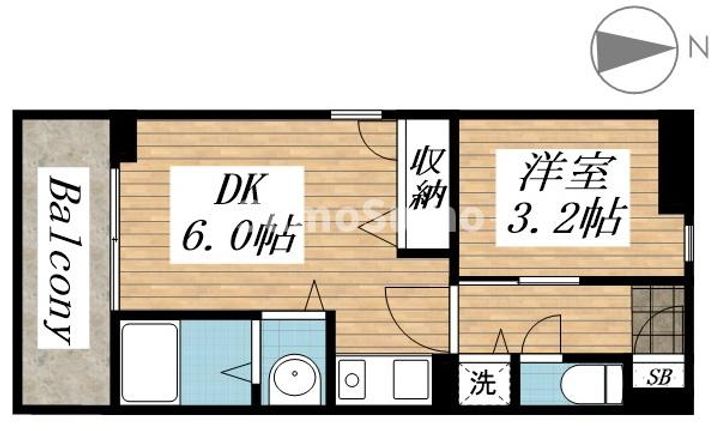 福岡県福岡市中央区六本松3丁目(マンション)の賃貸物件の間取り