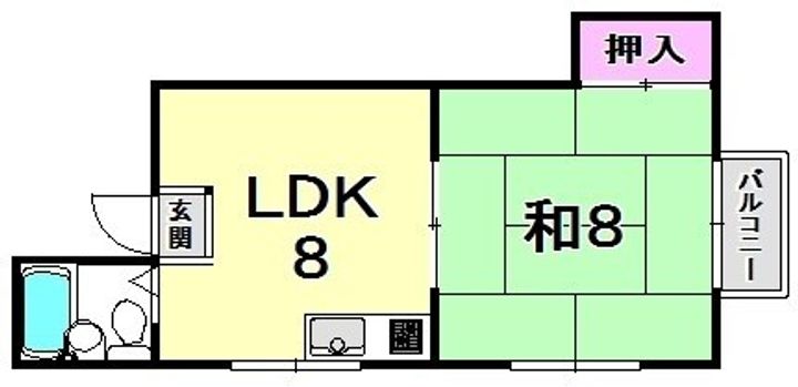 兵庫県西宮市大森町(アパート)の賃貸物件の間取り