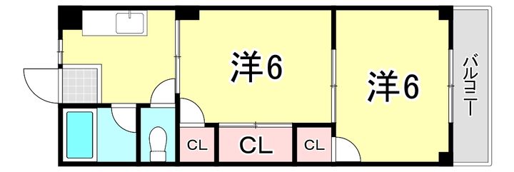兵庫県西宮市上甲子園2丁目(マンション)の賃貸物件の間取り