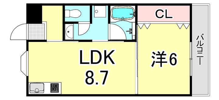 兵庫県西宮市深津町(マンション)の賃貸物件の間取り