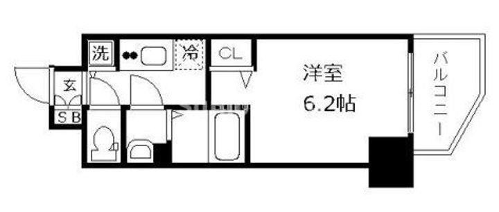 大阪府大阪市西区立売堀3丁目(マンション)の賃貸物件の間取り