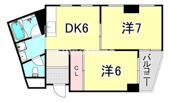 兵庫県尼崎市武庫之荘東1丁目(アパート)の賃貸物件の間取り