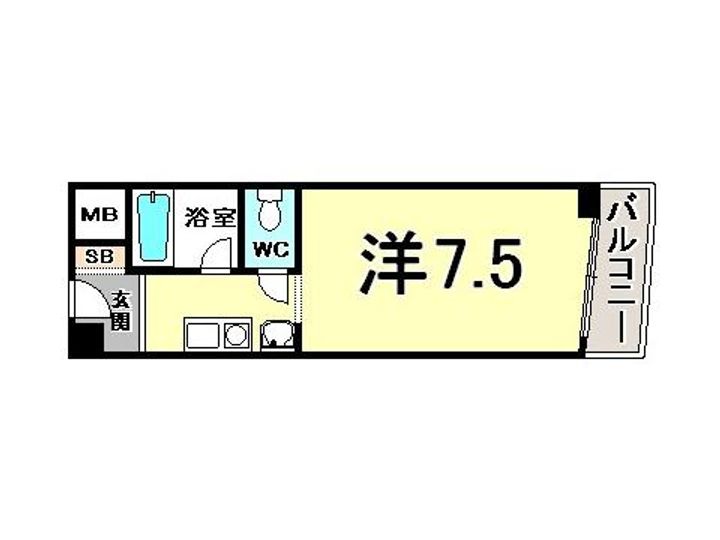 兵庫県神戸市中央区海岸通5丁目(マンション)の賃貸物件の間取り