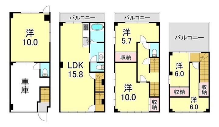 兵庫県神戸市長田区駒ケ林町3丁目(一戸建)の賃貸物件の間取り