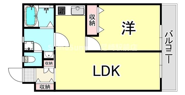 兵庫県尼崎市名神町1丁目(アパート)の賃貸物件の間取り