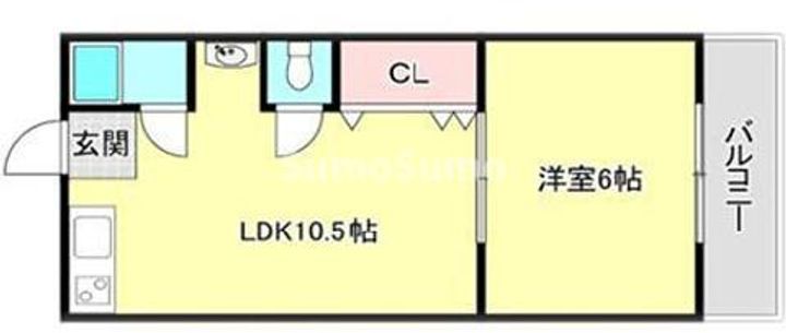 兵庫県神戸市灘区灘北通2丁目(マンション)の賃貸物件の間取り