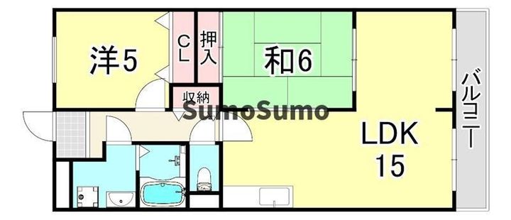 芦屋三木マンションの間取り