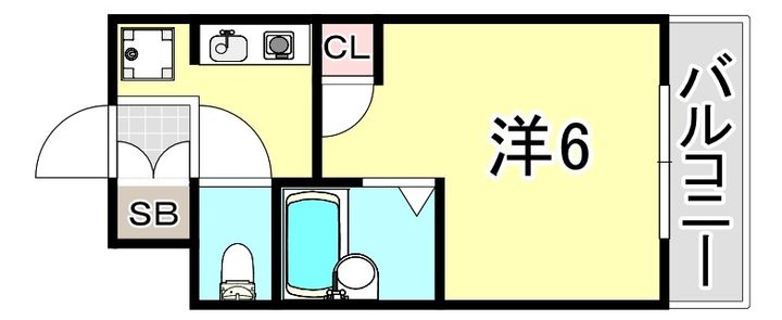 兵庫県西宮市神楽町(マンション)の賃貸物件の間取り