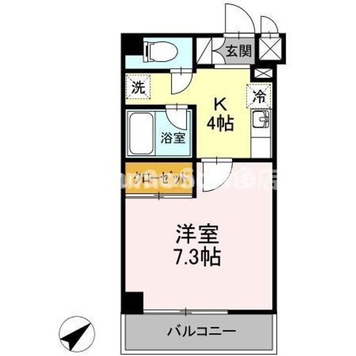 福岡県福岡市中央区平尾4丁目(マンション)の賃貸物件の間取り