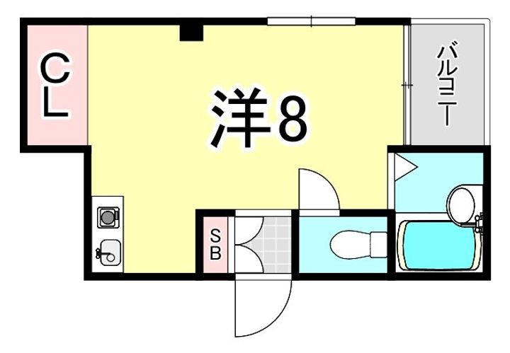 兵庫県神戸市灘区上野通4丁目(マンション)の賃貸物件の間取り