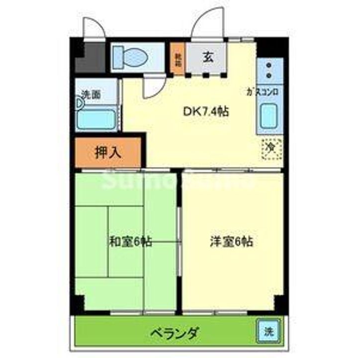 兵庫県神戸市東灘区御影中町1丁目(マンション)の賃貸物件の間取り