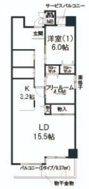 パインタワー上町台の間取り