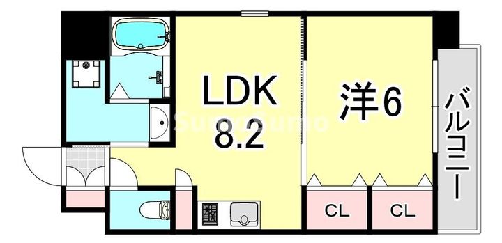 兵庫県尼崎市東難波町5丁目(マンション)の賃貸物件の間取り