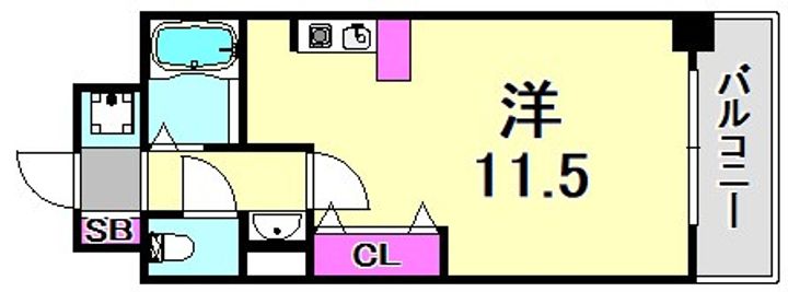 兵庫県神戸市灘区友田町4丁目(マンション)の賃貸物件の間取り