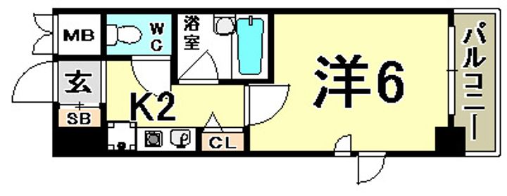 兵庫県神戸市中央区生田町1丁目(マンション)の賃貸物件の間取り