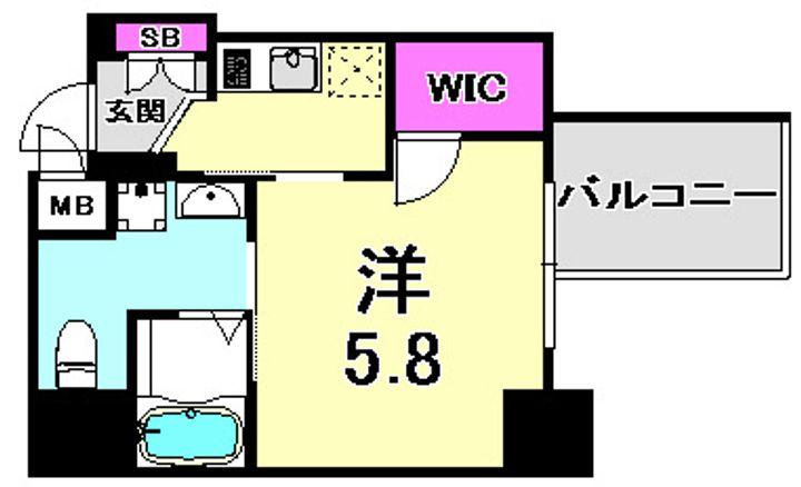 兵庫県神戸市中央区御幸通2丁目(マンション)の賃貸物件の間取り