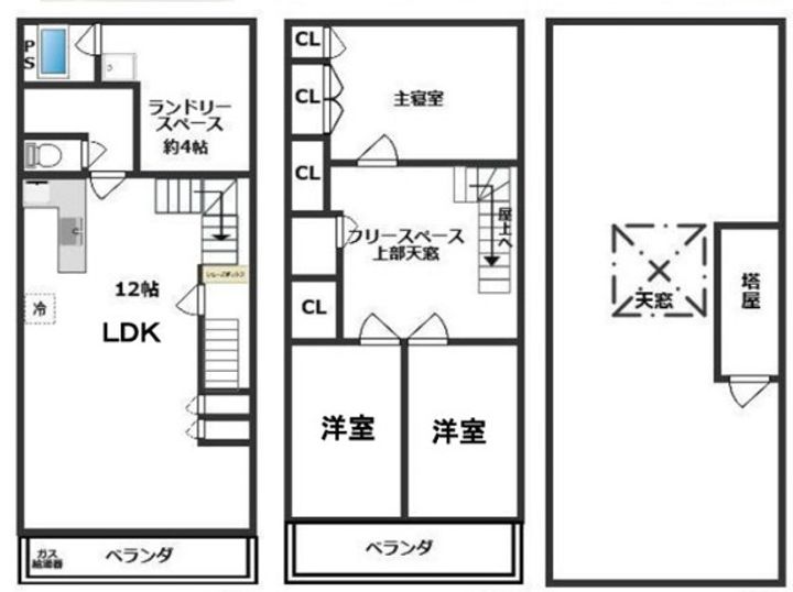 兵庫県神戸市兵庫区水木通6丁目(一戸建)の賃貸物件の間取り