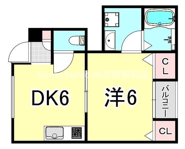 兵庫県尼崎市杭瀬寺島1丁目(アパート)の賃貸物件の間取り