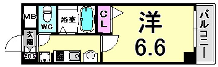 兵庫県神戸市中央区南本町通5丁目(マンション)の賃貸物件の間取り