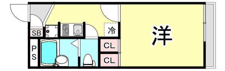 兵庫県西宮市上之町(アパート)の賃貸物件の間取り