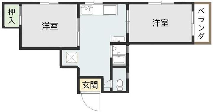 兵庫県神戸市兵庫区荒田町3丁目(マンション)の賃貸物件の間取り