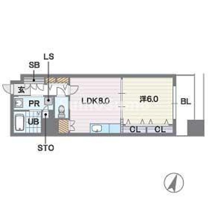 福岡県福岡市中央区大名2丁目(マンション)の賃貸物件の間取り