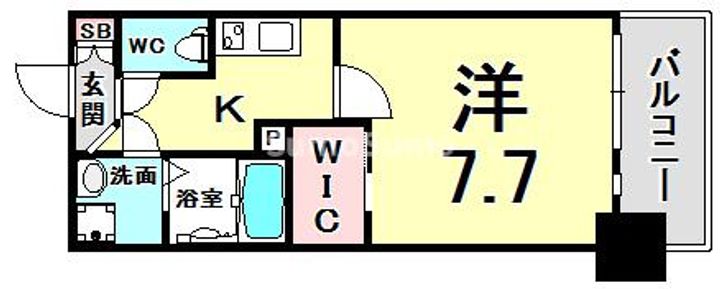 兵庫県神戸市兵庫区新開地5丁目(マンション)の賃貸物件の間取り