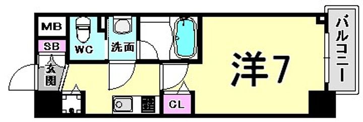 兵庫県神戸市兵庫区湊町1丁目(マンション)の賃貸物件の間取り