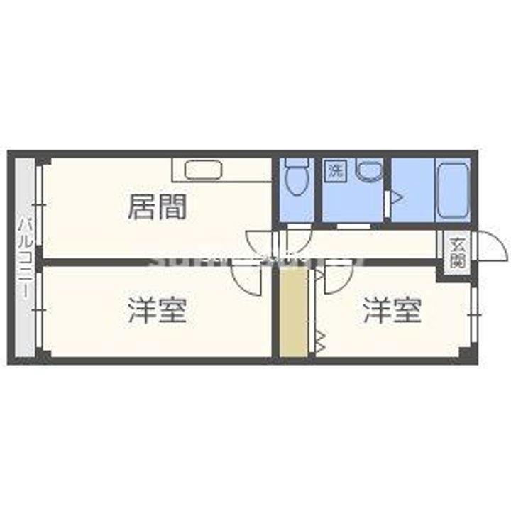 大阪府大阪市中央区高津2丁目(マンション)の賃貸物件の間取り