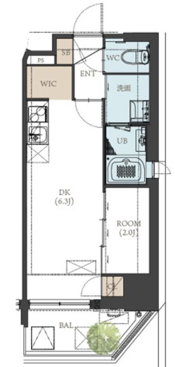 兵庫県神戸市中央区元町通3丁目(マンション)の賃貸物件の間取り