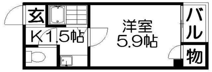 大阪府大阪市西区北堀江2丁目(マンション)の賃貸物件の間取り