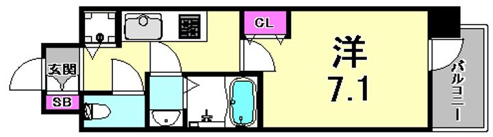 兵庫県神戸市中央区浜辺通4丁目(マンション)の賃貸物件の間取り