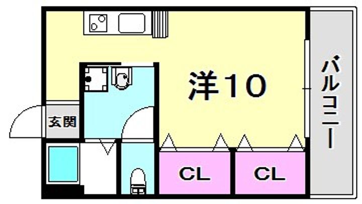 兵庫県西宮市高松町(マンション)の賃貸物件の間取り