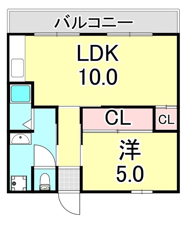兵庫県神戸市長田区庄山町2丁目(マンション)の賃貸物件の間取り