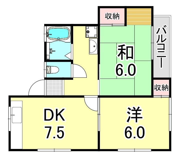 兵庫県神戸市兵庫区鵯越町(アパート)の賃貸物件の間取り