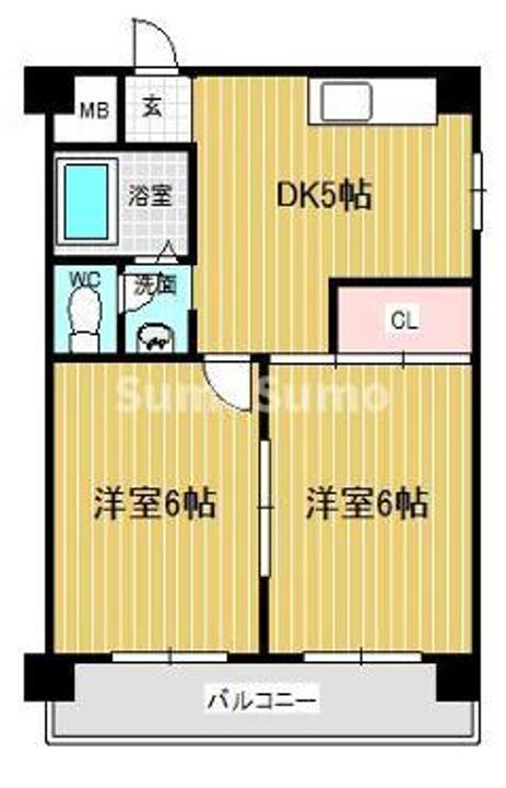 兵庫県神戸市東灘区御影中町4丁目(マンション)の賃貸物件の間取り