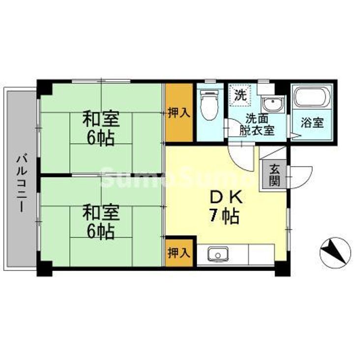 福岡県春日市宝町3丁目(マンション)の賃貸物件の間取り