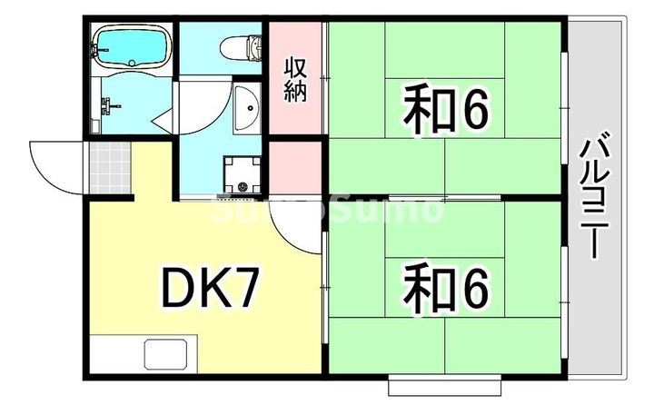 兵庫県尼崎市西川2丁目(アパート)の賃貸物件の間取り