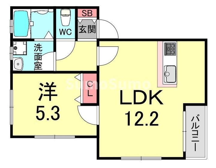 兵庫県神戸市東灘区御影本町3丁目(アパート)の賃貸物件の間取り