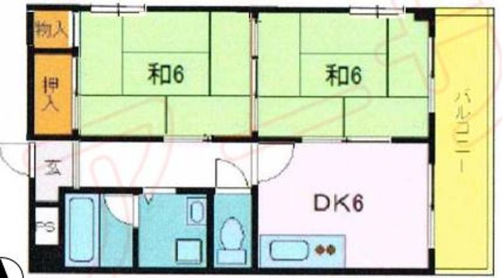 兵庫県尼崎市武庫川町2丁目(マンション)の賃貸物件の間取り