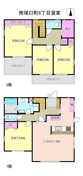 兵庫県尼崎市南塚口町6丁目(一戸建)の賃貸物件の間取り