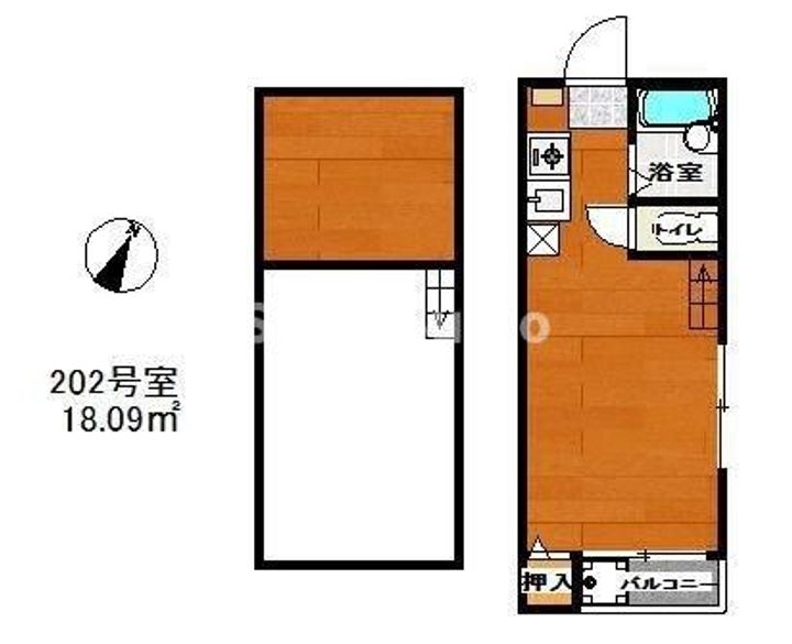 福岡県福岡市博多区冷泉町(アパート)の賃貸物件の間取り