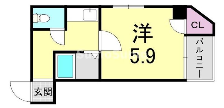 大阪府大阪市西区北堀江2丁目(マンション)の賃貸物件の間取り